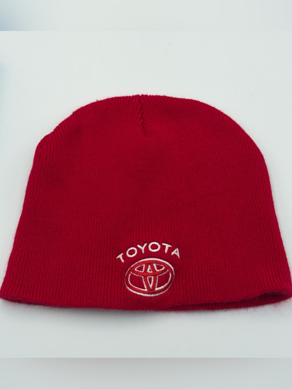 Toyota Beanie Adult One Size Red Knit Embroidered Logo Ski